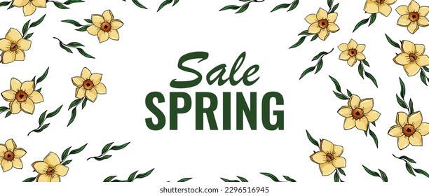 Trending editable template for social media. Spring sale banner. suitable for social networks, postcards, banners, web. vector
