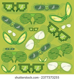 Trending eyeglasses seamless pattern background Vector