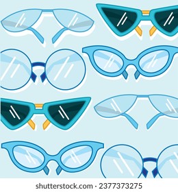 Trending eyeglasses seamless pattern background Vector