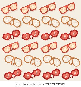 Anteojos de tendencia de fondo de patrón transparente Vector