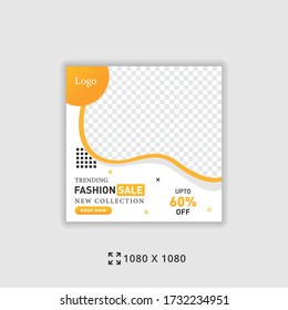 Trending Fashion Sale Social Media Banners, Editable Post Template, Square Web Banner for Social Media Promotion.