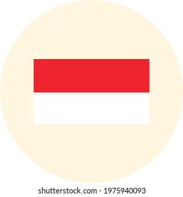 Trending and Flat vector icon of Indonesia flag.
