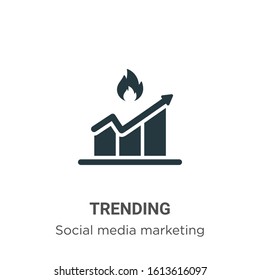 Trending glyph icon vector on white background. Flat vector trending icon symbol sign from modern social media marketing collection for mobile concept and web apps design.
