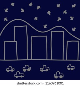 Trending Graph in abstract city style