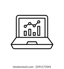Trending graph vector icon stock illustration