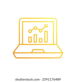 Trending graph vector icon stock illustration