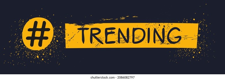 Trendiger Hashtag-Text, Vektorgrafik.