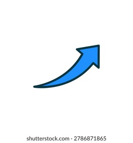 Trending icon with filled outline style symbol for popular activity