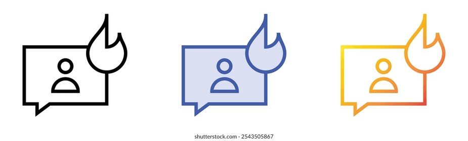 Trendsymbol. Lineares, blaues Füllungs- und Farbverlauf-Design einzeln auf weißem Hintergrund