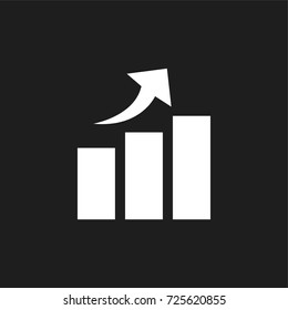 trending icon on a black background