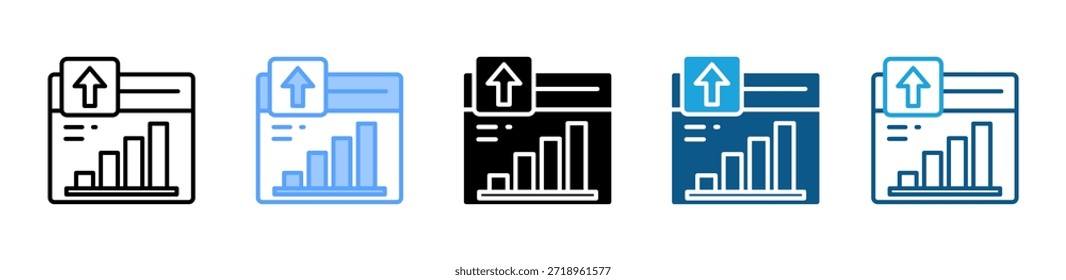 Trending Up icon set multiple style collection