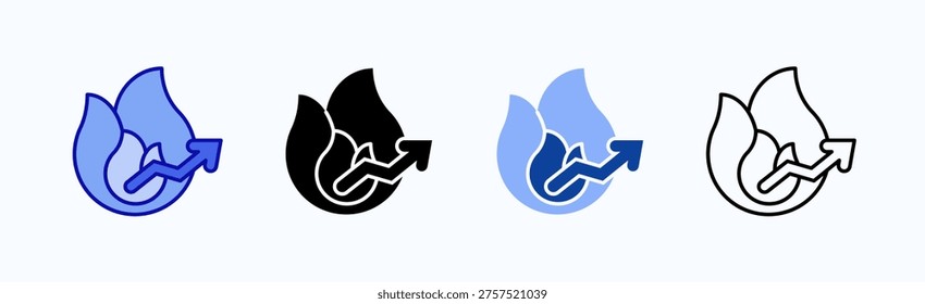 Trending Icon Sheet Multiple Style Collection Isolated Vector