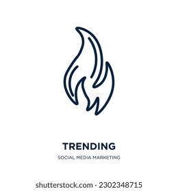 trending icon from social media marketing collection. Thin linear trending, business, marketing outline icon isolated on white background. Line vector trending sign, symbol for web and mobile