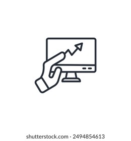 trending icon. vector.Editable stroke.linear style sign for use web design,logo.Symbol illustration.