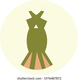 Trending and iconic bodycon  dress icon.