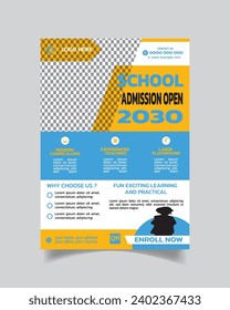  Trending Kids and School Admission Flyer Template and Pre-School Admission Advertisement Leaflet A4
