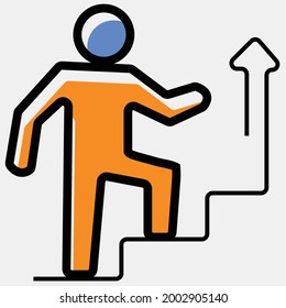 Trending, neueste, kreative, skizzierte, Vektorgrafik E-Learning Symbol der Verbesserung.