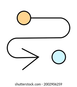 Trending, latest, creative, outline, vector E-learning icon of workflow.