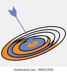 Trending, latest, creative, outline, vector E-learning icon of goal.