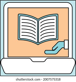 
Trending, latest, creative, vector icon of E Learning for web and mobile with flat colors.
