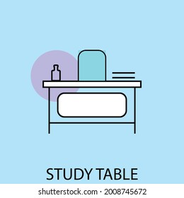 Trending, latest, creative vector icon of study table with outline.