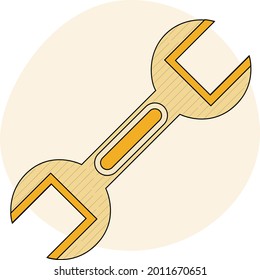 Trending, latest, creative vector icon of wrench with outline.