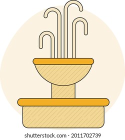 Trending, latest, creative vector icon of fountain with outline.