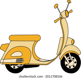 Trending, latest, creative vector icon of scooter with outline.