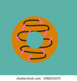 Trending and latest vector icon of chocolate donut.
