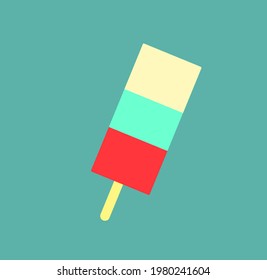 Tendencia y último ícono vector de helado tricolor.