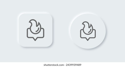 Trending line icon in neomorphic design style. Fire signs vector illustration.