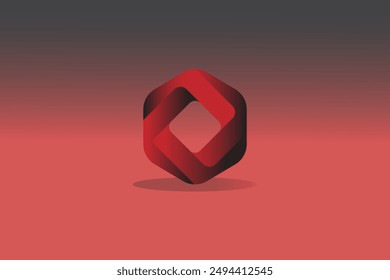 Logo de tendencia, Vector de diseño hexagonal aislado sobre fondo rojo y negro