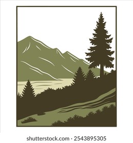 Trending mountain and natural lover vector illustration t-shirt design. 