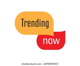 Trending now sign on white background