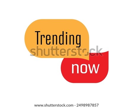 Trending now sign on white background