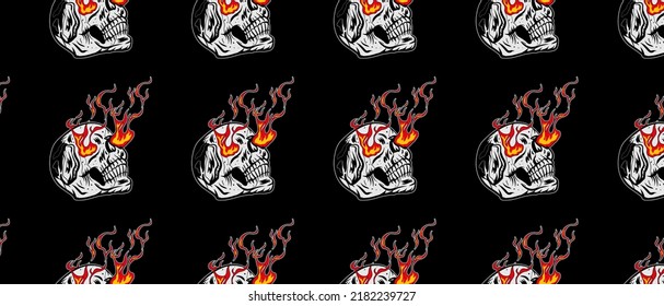 Trending object seamless pattern. Hand drawn banner template design. Template fire cartoon, skull, money Seamless Pattern. abstract,messy, splattered,sprayer texture with easy modification vector.