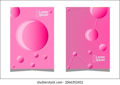Trending pink background with abstract shapes composition. Gradient color circle interconnected