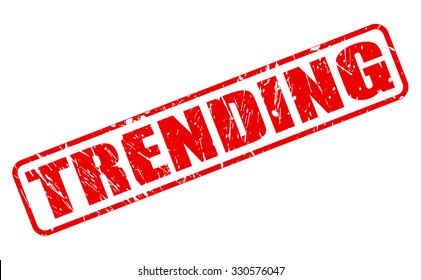 TRENDING red stamp text on white