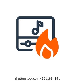 Trending Song for Audio Streaming Vector Icon