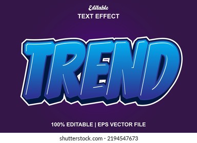 trending text effect with blue color 3d style.