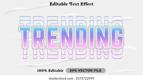 Trending text effect, trendy graphic style editable text