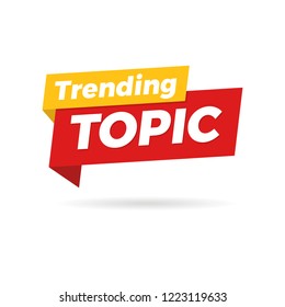 Trending Topic banner isolated on white