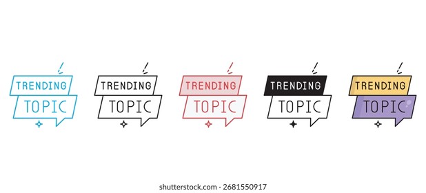 Trending Topic Symboldesign mit weißem Hintergrund Stockgrafik