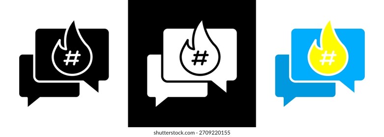 Conjunto de iconos de temas de tendencia Ilustración vectorial de glifos