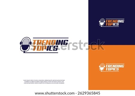 Trending topic logo design for podcast or news broadcast