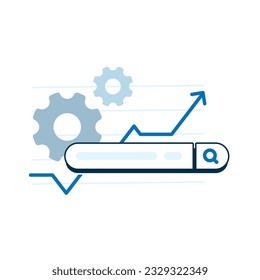 búsqueda de temas de tendencia ilustración de diseño plano eps10. elemento gráfico moderno para la página de inicio ui, infografía, icono