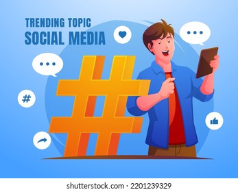 trending topic social media concept