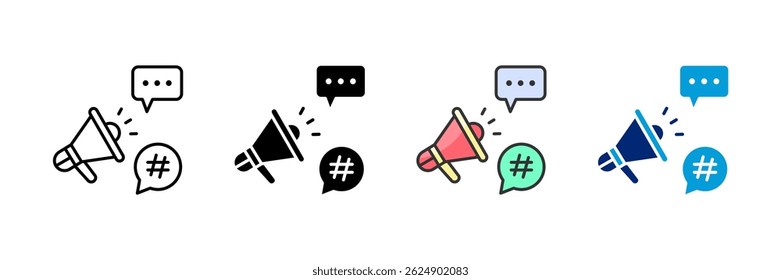 Trending Topics Icon Set Multiple Style Collection