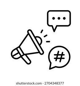 Temas de tendencia Icono de esquema Ilustración vectorial