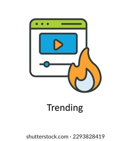 Trending  Vector  Fill outline Icons. Simple stock illustration stock